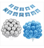 MAVİ-GÜMÜŞ BALON+BANNER SETİ