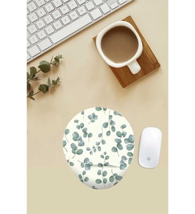 Yaprak Desenli Bilek Destekli Mouse Pad