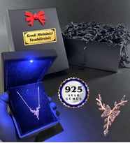 Işıklı Kutusunda 925 Ayar Gümüş Kolye Kişiye Özel Kutusunda Farklı Kolye Seçenekleri (Model 5)