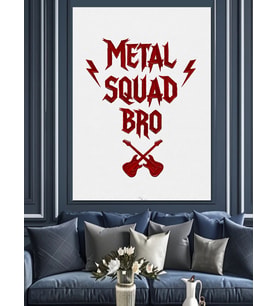Metal Müzik Yazılı Poster Dekoratif Kanvas - Mdf Ahşap Tablo