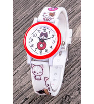 Çocuk Kol Saati Silikon Kordon 4-12 Yaş Unisex Kız Çocuk Kitty Figürlü Watch ST-