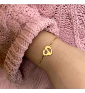 Has Altın Kaplama  Bebek El ve Ayak Gümüş Bileklik 925K
