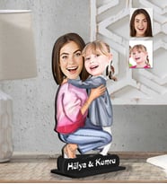 Kişiye Özel 2 Boyutlu Anneler Günü Ahşap Biblo-3