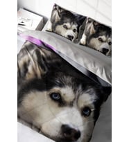 Çift Kişilik Nevresim Takımı Sık Dokuma Pamuk Saten 3d Özel Tasarım Husky