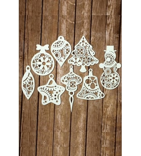 Yılbaşı Ağacı Süsü 12 li Yılbaşı Süsü Noel Süsü Christmas Ornament  (Beyaz)