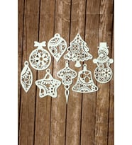 Yılbaşı Ağacı Süsü 12 li Yılbaşı Süsü Noel Süsü Christmas Ornament  (Beyaz)