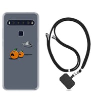 TCL 10L 10 Plus 10SE 20E 20SE 30 L7 Kılıf Boyun Askılı Silikon Orange Escape 1374