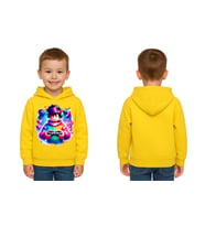 Unisex roblox Baskılı Çocuk Swaetshirt  Baskılı Kapüşonlu 3 İplik Şardonlu (Sarı)