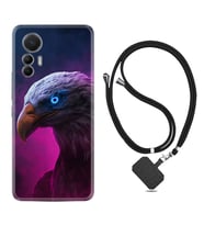Xiaomi 12 Lite Kılıf Silikon Boyun Askılı İpli Desenli Silikon Kartal 1622