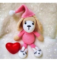 Uykucu Köpek Amigurumi Organik Oyuncak