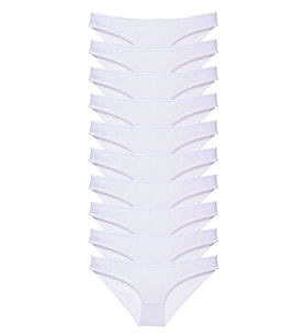 10 adet Süper Eko Set Likralı Kadın Slip Külot Beyaz