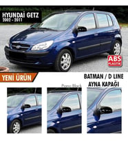 Hyundai Getz Uyumlu (2002-2011) Batman Yarasa Ayna Kapağı (Parlak Siyah) (Karışık)