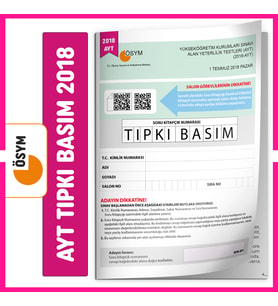 YKS-AYT 2018 ÖSYM Tıpkı Basım Türkiye Geneli Dijital Çözümlü Çıkmış Soru Kitapçı (Beyaz)