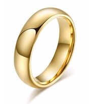 6 mm Altın kaplama Çelik Alyans Yüzük (Sarı)