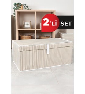 2 Adet - Kapaklı Çok Amaçlı Hurç Kutu Mega Plus 70x40x30 - Kahverengi