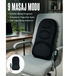 Motorlu Isıtmalı Masaj Minderi Masaj Modlu Ev, Ofis ve Araç Koltuk Pedi