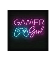 GAMER Girl Yazılı ve Şekilli Neon Tabela