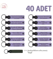 Otomotiv Sektöründeki İşletmeler İçin 40' lı Anahtarık Set, Müşterilere Özel, Mor Menekşe & Yeşil (Lila - Mor)