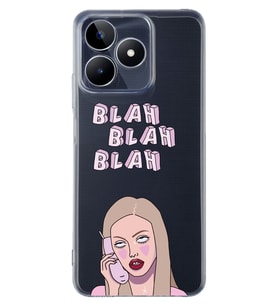 Realme C53 Uyumlu Blah Blah Blah Mean Girls Desenli Şeffaf Telefon Kılıfı