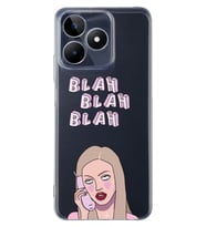 Realme C53 Uyumlu Blah Blah Blah Mean Girls Desenli Şeffaf Telefon Kılıfı