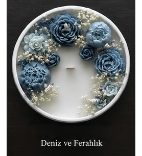 Dekoratif Özel Tasarım Tepsi içinde Kokulu Doğal Soya Mum