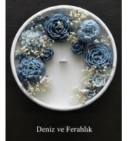 Dekoratif Özel Tasarım Tepsi içinde Kokulu Doğal Soya Mum