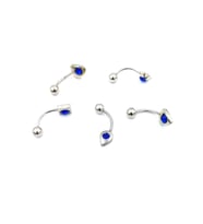 Renkli Taşlı Çelik 5 Adet Kaş Tragus Piercing