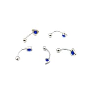 Renkli Taşlı Çelik 5 Adet Kaş Tragus Piercing