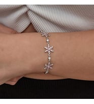 Gümüş Pembe Lotus Çiçeği Kadın Bileklik