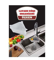 TransForMacion Barazza Üçgen Lavabo Köşe Süzgeçli Organizer BEYAZ 716632