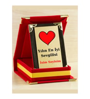 Yılın En İyi Sevgilisi Plaketi - Sevgililer Günü Plaketi ( Mini Plaket )