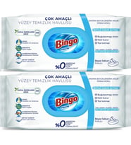 Bingo Clean Yüzey Temizlik Havlusu 96 Yaprak Beyaz Sabun Plastik Kapaklı (2 Li Set) 192 Yaprak