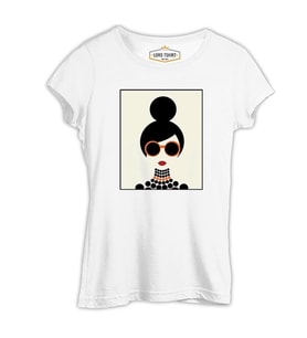 Girl by Circles Beyaz Kadın Tshirt