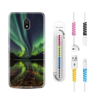 Xiaomi Redmi 8A 8 Pro 9C 9T 10C 11T Pro Kılıf Kablo Koruma Spiral Silikon Kuzey Işıkları 1327