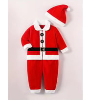 Noel Baba Kostümü - Polarlı Noel Baba Kıyafet (4 Parça) - Noel Cosplay - Christmas Noel Çocuk Kostüm (Karışık)