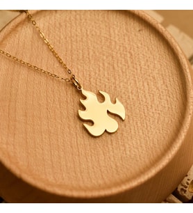 Kişiye Özel Minimalist Alev Kolye 925K Gümüş (Gold)