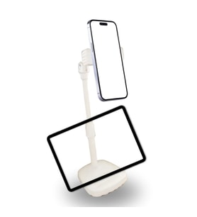 Durukar® Masa Üstü Tablet ve Telefon Tutucu Plastik Aparat Beyaz Telefon Standı