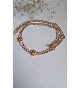 XO MARKABAGET SU YOLU TAŞLI YENİ SEZON TREND KOLYE T316L ÇELİK ANTİALERJİK DÖNMEZ CHOKER & KOLYE (Standart)