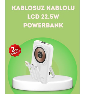 Lcd Göstergeli Manyetik Powerbank Type C Usb Girişli