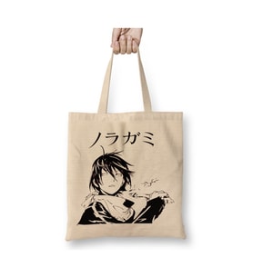 Noragami Yato Beyaz Bez Çanta Uzun Saplı Alışveriş Çantası Plaj Çantası