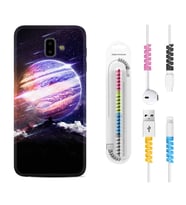 Samsung J6 Plus J7 Prime J7 Pro M20 Kılıf Kablo Koruma Spiral Silikon Super Planet 1797