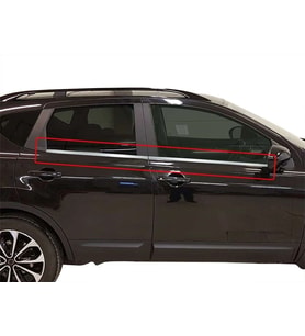 Nissan Qashqai Uyumlu J10 Cam Çıtası (+2) 4 Parça Krom 2007-2013