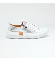 Günlük Hakiki Deri Kadın Sneaker (Gümüş)