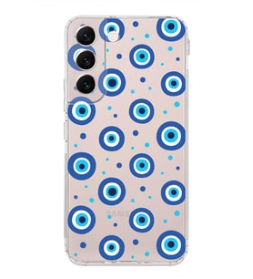 PrintiFy Samsung Galaxy S22 ile Uyumlu 1mm Slim Fit Nazar Boncuğu 1 Baskılı Şeffaf  Kılıf