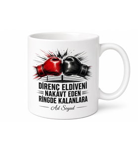 Boksöre Direnç Eldiven Nakavt Eden Ringde Kalanlara Kupa Bardak Hediye
