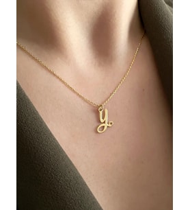 Kişiye Özel Minimalist Harf Kolye 925K Gümüş (Gold)