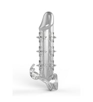 Wolf Warrior Crystal Şeffaf Dokulu Penis Kılıfı – Esnek TPE Malzeme, Gerçekçi His, 13.8 cm