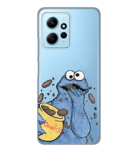 Redmi Note 12 4G Uyumlu Susam Sokağı Kurabiye Canavarı Desenli Şeffaf Telefon Kılıfı