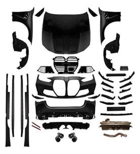 BMW G22+LCI 2020- Gövde Kiti PDCli Ön Arka OO OO 2.0T Yandan Egz Uçlu Mrşp Li Panj Lu M4 Style B_A02