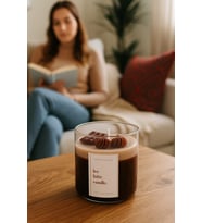 El Yapımı Cam Bardakta Soya Wax Kahve Kokulu Mum 330 ml – Doğal, Dekoratif ve Hediyelik (Açık Kahve - Beyaz)